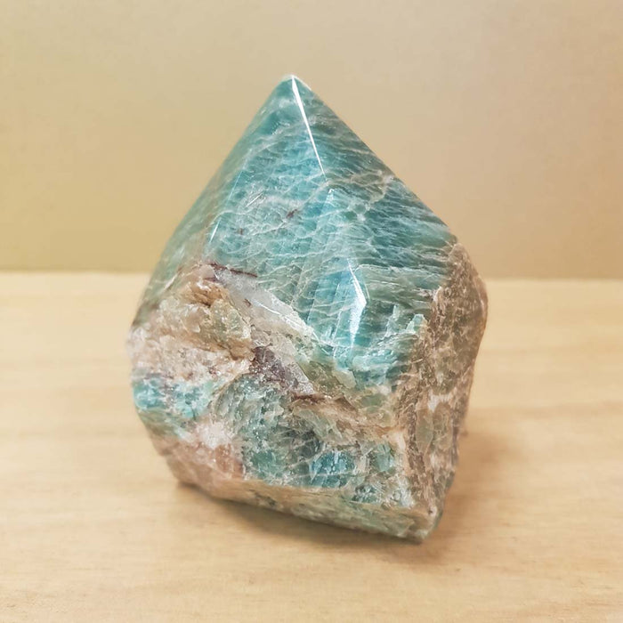Amazonite Point with Rough Cut Base (approx. 8x6x5cm)