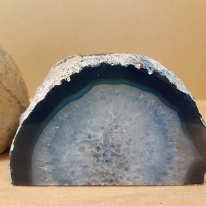 Blue (dyed) Agate Candle Holde