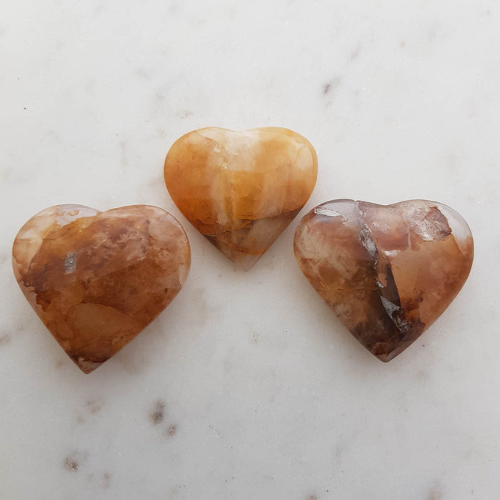 Golden Quartz Heart (assorted. approx. 3.8x4.6-5.5cm)