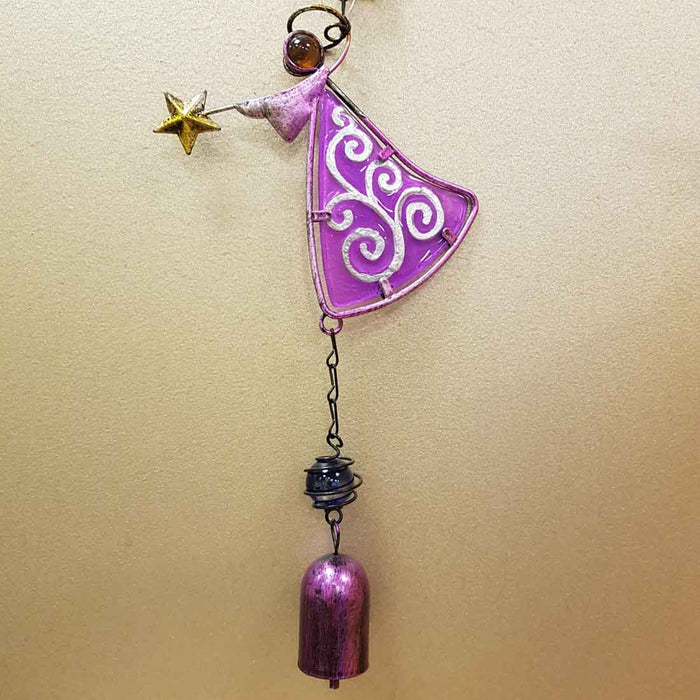 Pink Angel Bell Wind Chime (approx. 40x16.5x3cm)