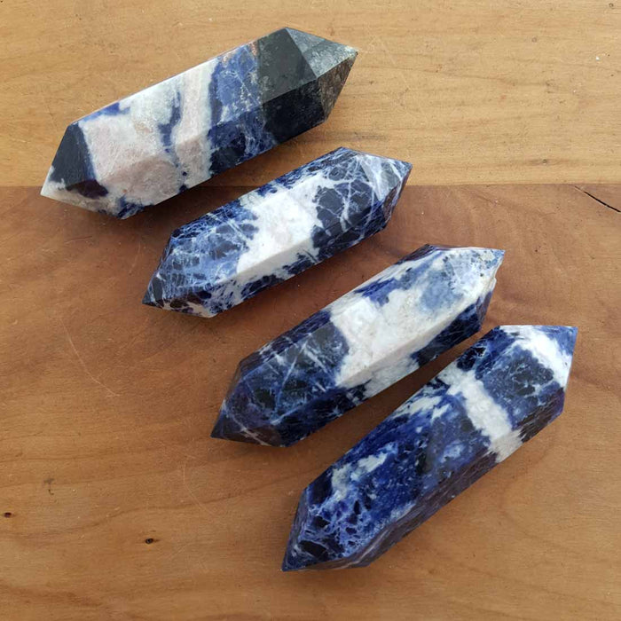 Sodalite Double Terminated Polished Point (assorted. approx. 6-8x1.5-2cm)