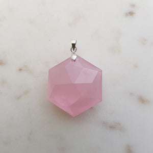 Rose Quartz Star Faceted Pendant 