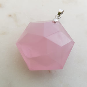 Rose Quartz Star Faceted Pendant 