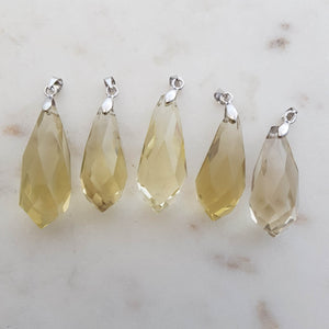 Natural Citrine Faceted Tear Drop Pendant