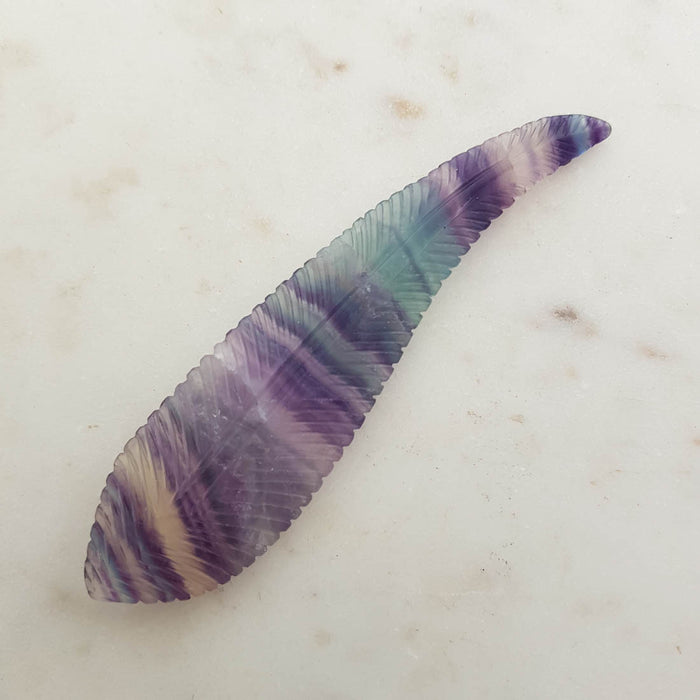 Rainbow Fluorite Feather (approx. 10.5x2.5cm)