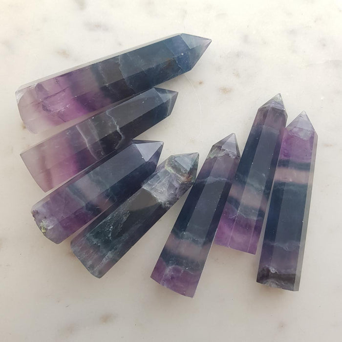 Rainbow Fluorite Polished Point (assorted. approx. 6.8-7.7x2.2-2.5cm)