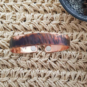 Rustic Look Copper Bracelet with Magnet