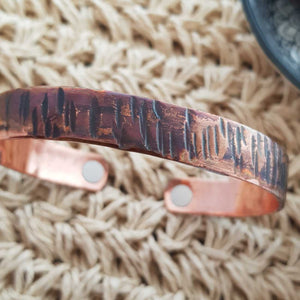 Rustic Look Copper Bracelet with Magnets