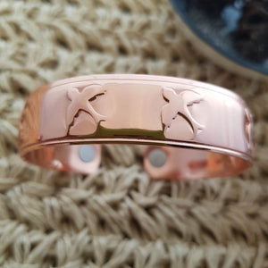 Bird Design Copper Bracelet with Magnets