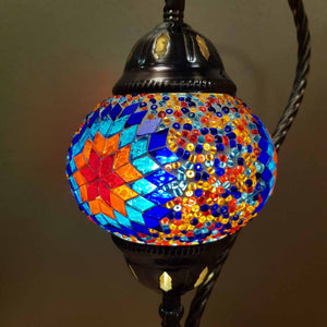 Blue & Orange Star Turkish Style Mosaic Lamp