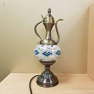 Blue and White Coffee Pot Turkish Style Mosaic Lamp