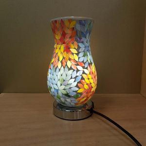 Autumn Tones Mosaic Lamp (includes LED Bulb. approx. 22x12x12cm)