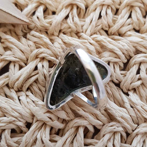Moldavite Ring (sterling silver)