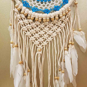 Teal Macrame Dream Catcher