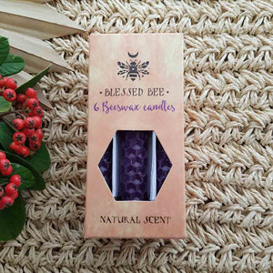Purple Blessed Bee Beeswax Candles (Prosperity approx. 10x1cm each)