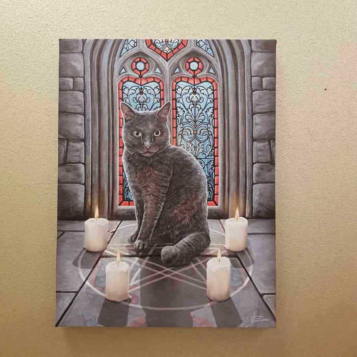 Cat in Sacred Circle Canvas by Lisa Parker (approx. 25 x 19cm)