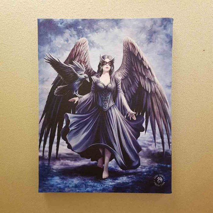 Raven Angel Canvas by Anne Stokes (approx. 25 x 19cm)