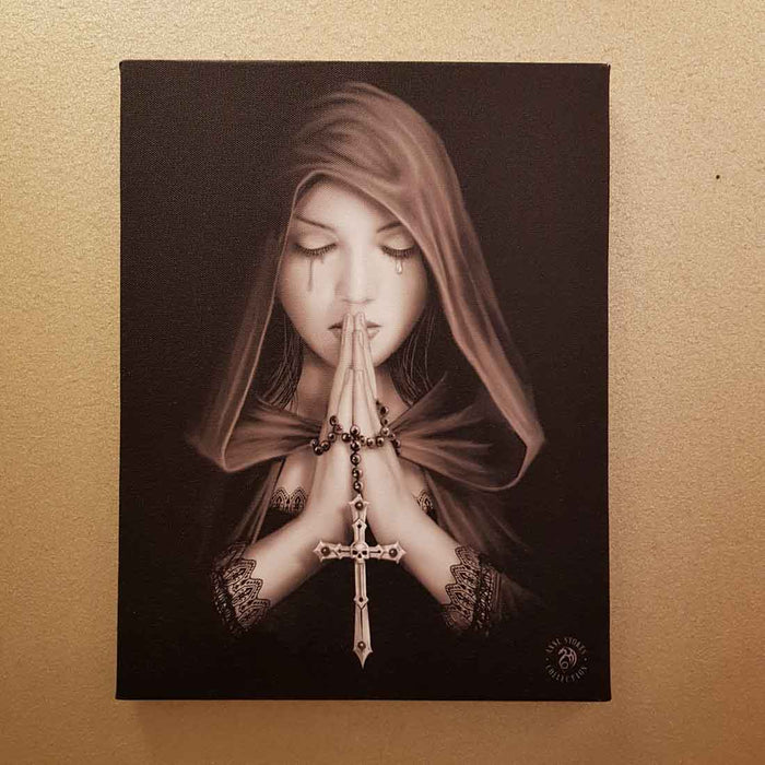 Gothic Prayer Canvas by Anne Stokes (approx. 25 x 19cm)