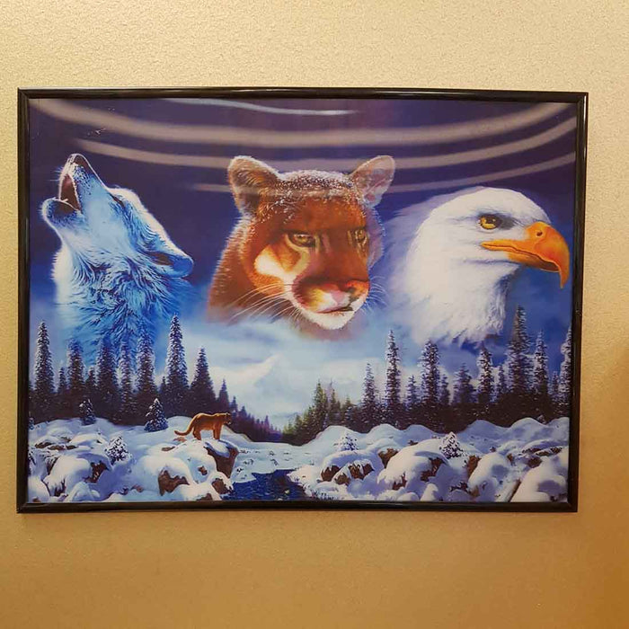 Wolf, Cougar, Eagle 4D (approx. 29x39cm)