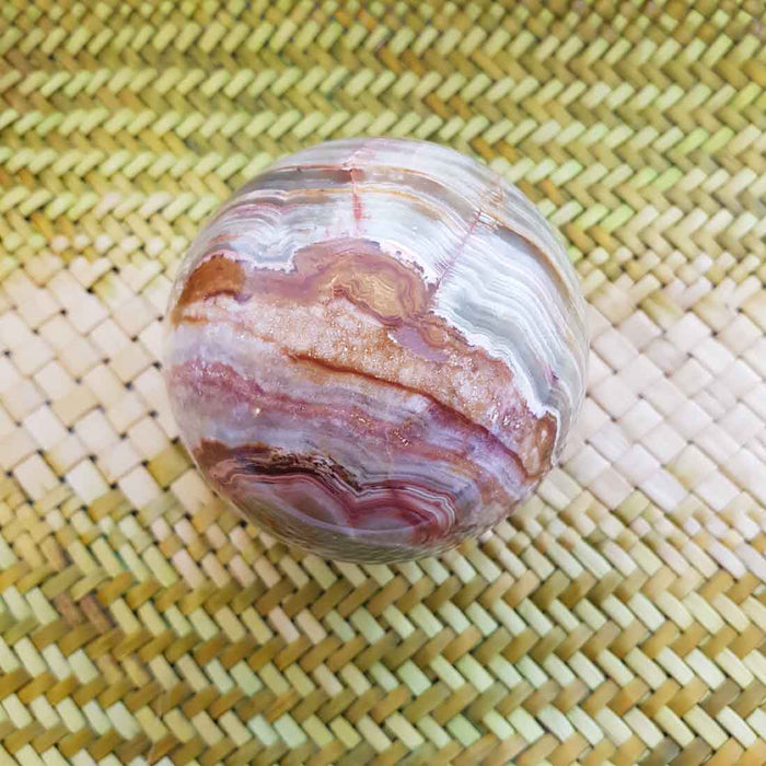 Banded Calcite aka Marble Onyx Sphere (approx. 8.5cm diameter)