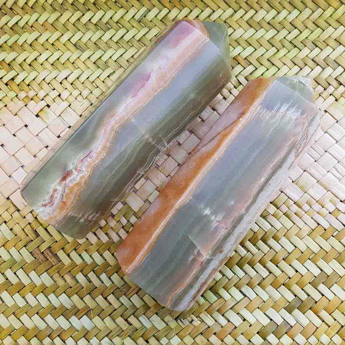 Banded Calcite aka Marble Onyx Polished Point (assorted. approx. 15.5x4.8-5x.5.45cm)
