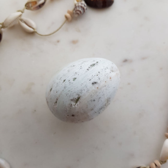 Caribbean Blue Calcite Egg (approx. 5x3.5cm)