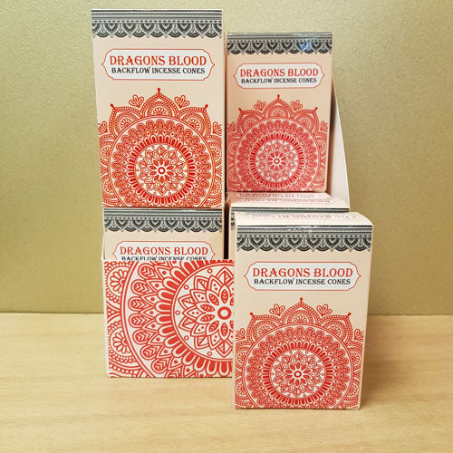 Dragons Blood Backflow Incense Cones (Sacred Tree pack of 14)