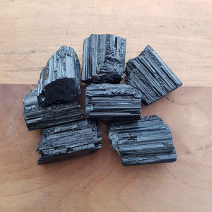 Black Tourmaline Rough Rock (assorted. approx. 2.5-6.5x2-3.7x1.3-2.5cm)