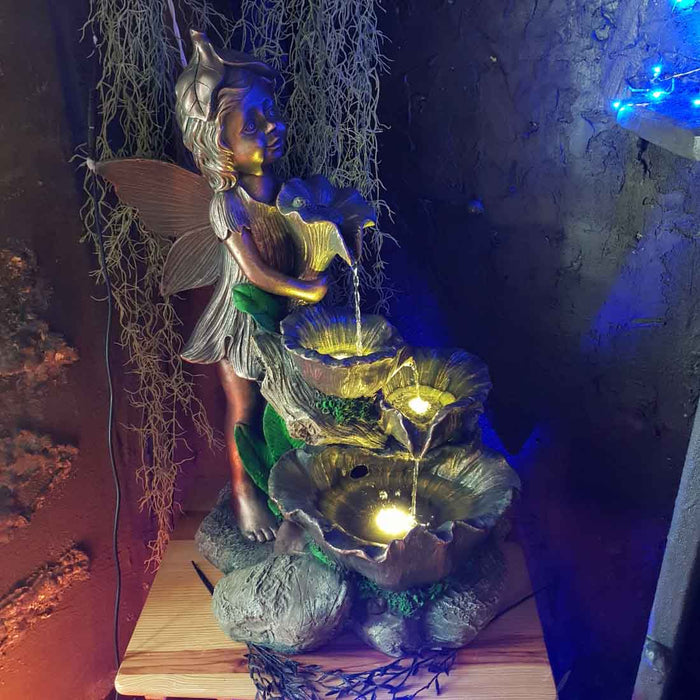 Flower Fairy Water Feature (approx. 61x45x34cm)