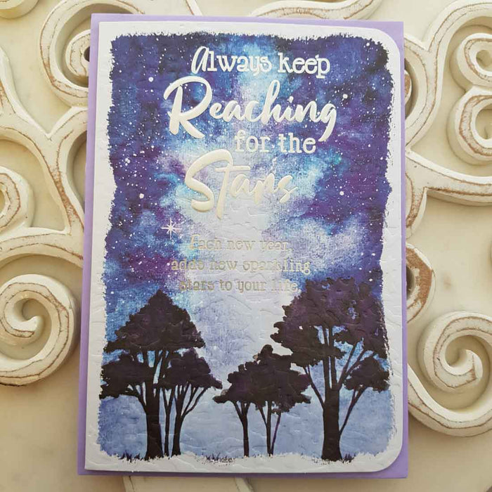Always Keep Reaching For The Stars Card