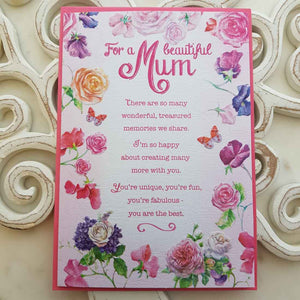 For A Beautiful Mum There Are So Many Wonderful, Treasured Memories We Share Card