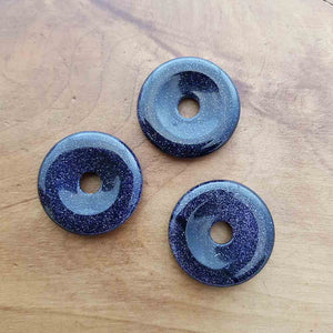 Blue Sandstone aka Goldstone Donut Pendant (assorted)