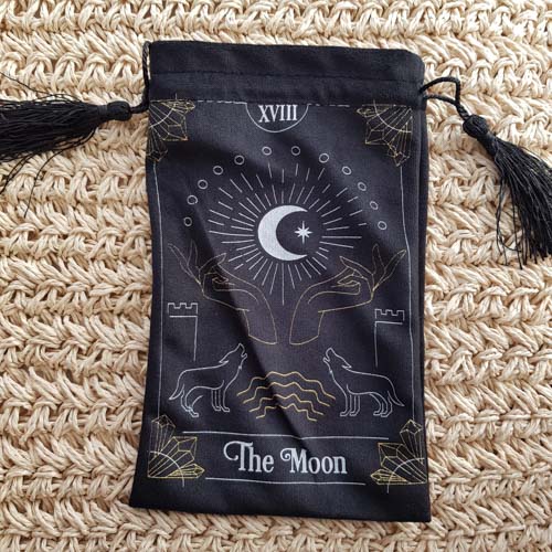 The Moon Black Velvet Bag (approx. 19x12cm)