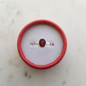 Garnet Ring (sterling silver & assorted designs)