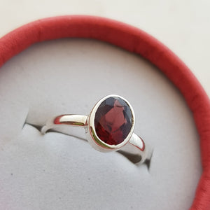 Garnet Ring (sterling silver & assorted designs)