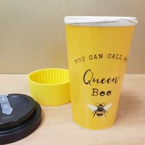 Queen Bee Bamboo Travel Mug (approx. 15x9cm)