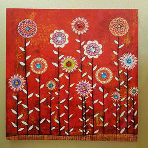 Raspberry Flowers Canvas