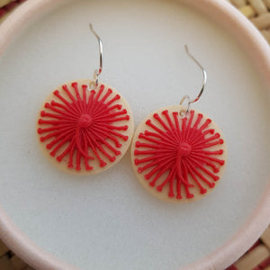 Pohutakawa Earrings (cream)