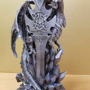 Indigo Dragon Eye Sword Ornament (approx. 34x23x8cm)