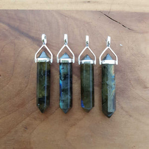 Labradorite Point Pendant (assorted. sterling silver)