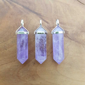 Amethyst Chunky Point Pendant (assorted. sterling silver)