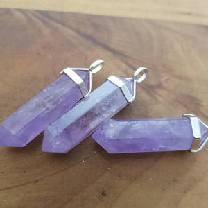 Amethyst Chunky Point Pendant (assorted. sterling silver)