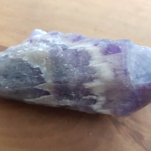 Chevron Amethyst Partially Polished Point (Zambia. approx. 15x5cm)