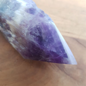Chevron Amethyst Partially Polished Point (Zambia. approx. 15x5cm)