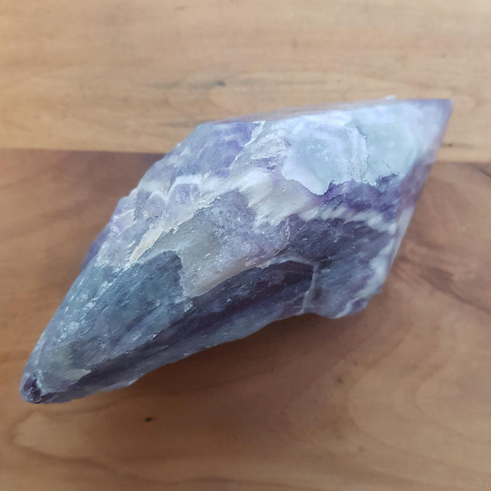 Chevron Amethyst Partially Polished Point (Zambia. approx. 15sx6x6cm)