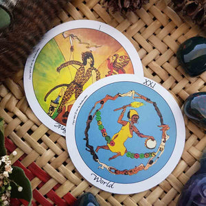Motherpeace Mini Round Tarot Deck END OF LINE OPEN DECK  (78 cards and booklet)