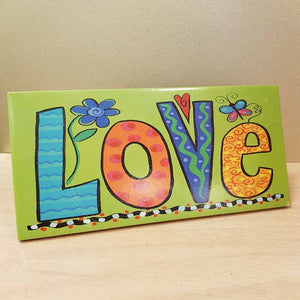 Colourful Love Tile (approx. 24x11.5cm)