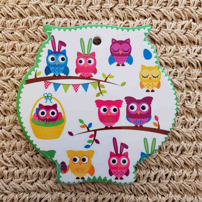 Owl Trivet 9 Little Birds (approx. 16x15.5cm)