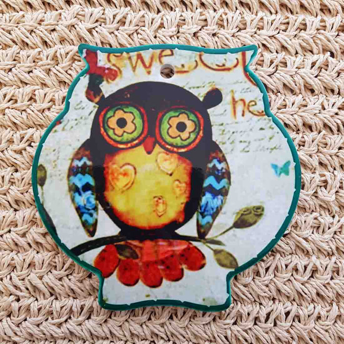 Owl Trivet Hearts (approx. 16x15.5cm)