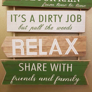 Garden Rules Hanging Sign